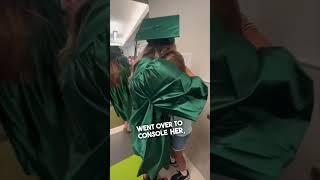 Little sister gets emotional seeing her big sister graduate high school 