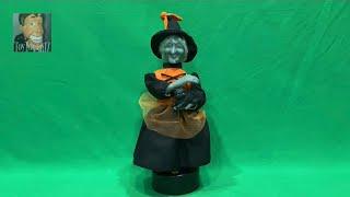 Gemmy 1996 Mini Animated Standing Halloween Figure - Witch