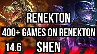 RENEKTON vs SHEN (TOP) | 7/2/7, 400+ games | KR Grandmaster | 14.6