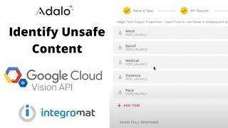 Adalo, Integromat, Google Vision API identifying Unsafe Image content adult violent on user uploads