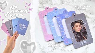 making DIY photocard holders ໒꒱ ‧₊˚ diy kpop pc holder keychain + deco 🪻 aesthetic diy ˗ˏˋ  ˎˊ˗
