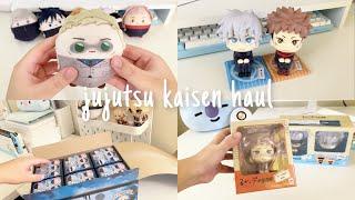  anime merch unboxing + haul || jujutsu kaisen fuwakororin plush, jjk gojo & yuji lookup figures