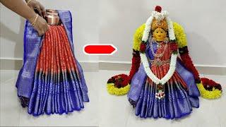 Quick and Easy Varamahalakshmi Saree Draping|How to drape saree for Varamahalakshmi