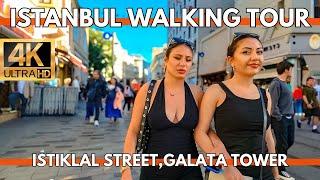 ISTANBUL TURKEY CITY CENTER 26 MAY 2024 4K WALKING TOUR FROM GALATA TOWER TO ISTIKLAL STREET