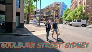 [4K Sydney Australia Walk ] Goulburn Street is a Street in the Central business// Sydney