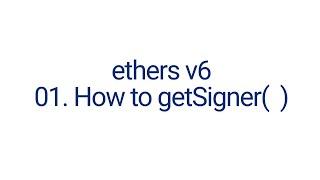 How to getSigner || Ethers v6