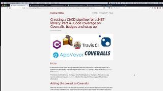 Creating a CI/CD pipeline for a .NET library: Part 4 - Code coverage on Coveralls and build badges