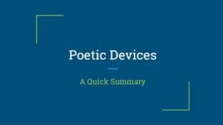 Poetic Devices