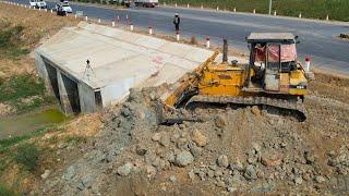 Completed Land Side near Highway By KOMAT'SU Dozer Pushing Dirt with Incredible Skills Operation