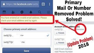 How To Remove Primary Phone number Or Mail from Facebook in Mobile | Technical Problem Facebook 2018