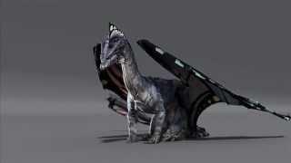 3D CGI Dragon Walk Animation Test