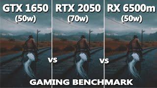 Laptop GTX 1650 vs RTX 2050 vs RX 6500M Gaming Benchmark Test in 2024 | Which one is better?