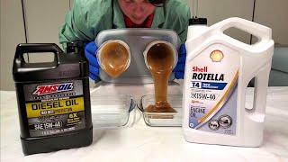 AMSOIL Max Duty VS Shell Rotella T4 15W-40 COLD Flow Test