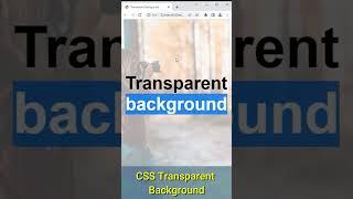 CSS Transparent Background Image #shorts