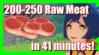 200 250 Raw Meat in 41 Minutes Liyue Region - Material Farm | Genshin Impact