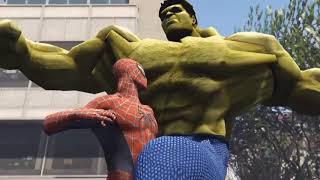 Hulk ( monster hijau ) vs Spider-Man ( manusia laba-laba ) The Incredible!!!