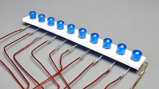 How to Make 10 Step LEDs Chaser Using ic 4017 Only Without PCB Board