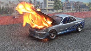 Model Nissan Skyline Blows Engine And Catches Fire