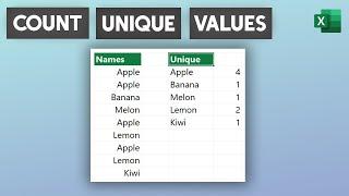 How to Count Unique Text Values (or Numbers) in Excel - Count Unique Values in a range