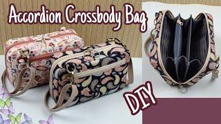 DIY Cara Membuat Tas/Accordion Crossbody Bag Tutorial & Pattern