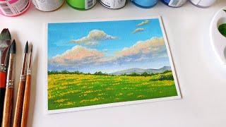 How to Paint a Simple Landscape with Poster Color / #81