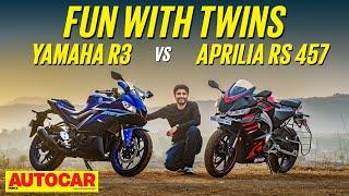 Yamaha R3 vs Aprilia RS 457 - Entry-level sportbike face off | Comparison | Autocar India