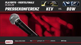 DEL2 Pressekonferenz Viertelfinale Spiel 1: Krefeld Pinguine vs. Blue Devils Weiden