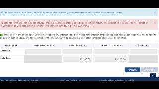 how to pay late fee and interest in gst portal