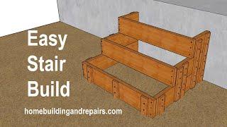 How To Form 3 Step Concrete Deck or Porch Stairs - Measurements And Assembly Instructions