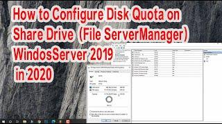 how to configure disk quota on Share Drive in Windows Server 2019