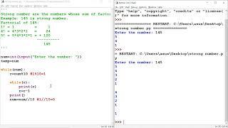 Strong Number Program in Python || Using while loop || CodeWithCoder