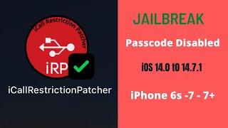 iCall Restriction Patcher Jailbreak Passcode Disabled iPhone 7 / 7plus iOS 14 to 14.7.1