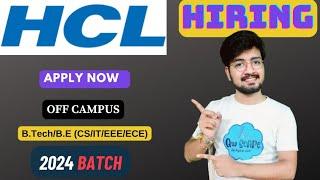 HCL hiring for 2024 passed out batch #offcampusjobs #offcampus #freshersjob #hclhiring