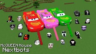 SURVIVAL COLORED MCQUEEN HOUSE WITH 100 NEXTBOTS in Minecraft - Gameplay - Coffin Meme