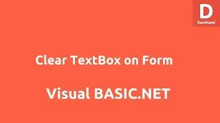 Clear TextBox on Form in VB.Net