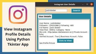 Scrap Instagram Account Details using Python | JSON Requests