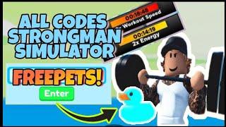 ALL *NEW* CODES IN STRONGMAN SIMULATOR! FREE PET OP! (JULY 2021)