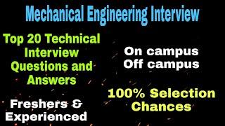 Mechanical Engineering Interview Questions and Answer / Campus Placement/ Competitive Exam