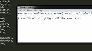 How to Use Sublime (text Editor) to Edit Multiple line of Texts