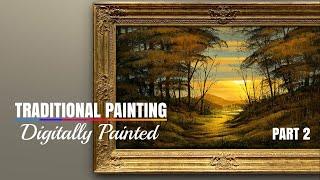 How to Paint digitally a traditional Landscape Painting   FREE! Tutorial (pt 2.)