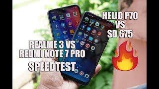 Realme 3 vs Redmi Note 7 Pro Speedtest (Helio P70 vs SD675)