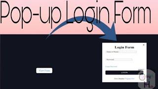 Pop-up Login Form Using Html and Css  || @Coding Hub