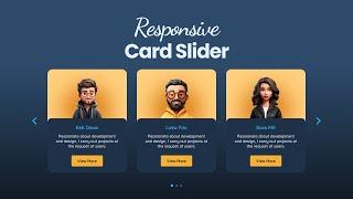 Responsive Card Slider Using HTML CSS & JavaScript | Swiper Js