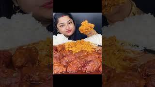 SPICY MUTTON KEBAB MASALA CURRY AND BASMATI RICE#mukbang #maddyeats #asmr