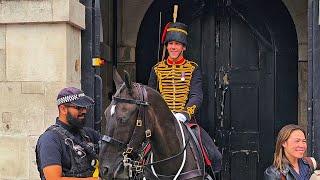GUARD AND POLICE LAUGH AS NANDO'S CHICKEN ORDER GET DELIVERED TO Horse Guards!