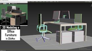 3ds Max 3D Modeling Tutorial | Create Office Furniture for Beginners