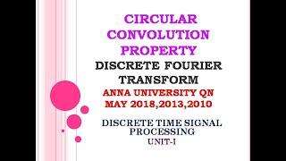 Circular convolution property of DFT | Circular convolution property with proof | DTSP | DSP