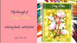 Fairy bliss - Coloring book flip through - Artist print