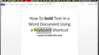 How To bold Text in a Word Document Using a Keyboard Shortcut