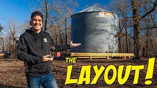 Full LAYOUT - Tiny House ( GRAIN BIN ) 10 Acre HOMESTEAD!